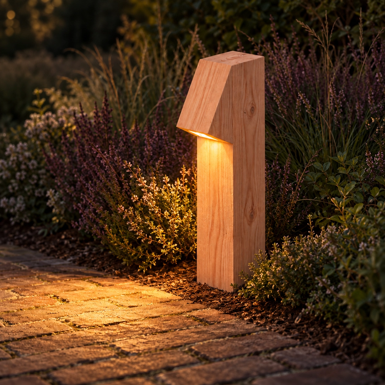 Houten padverlichting Peri 100 Douglas - 10x10x50cm - PH03 - 2700K