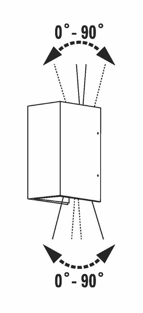 Led wandspot Cremona Up - Down 2x3w - 3000K 17cm mat zilver KonstSmide 7318307940312