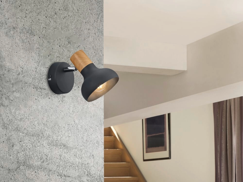 Wandlamp Latika zwart Trio 4017807576979