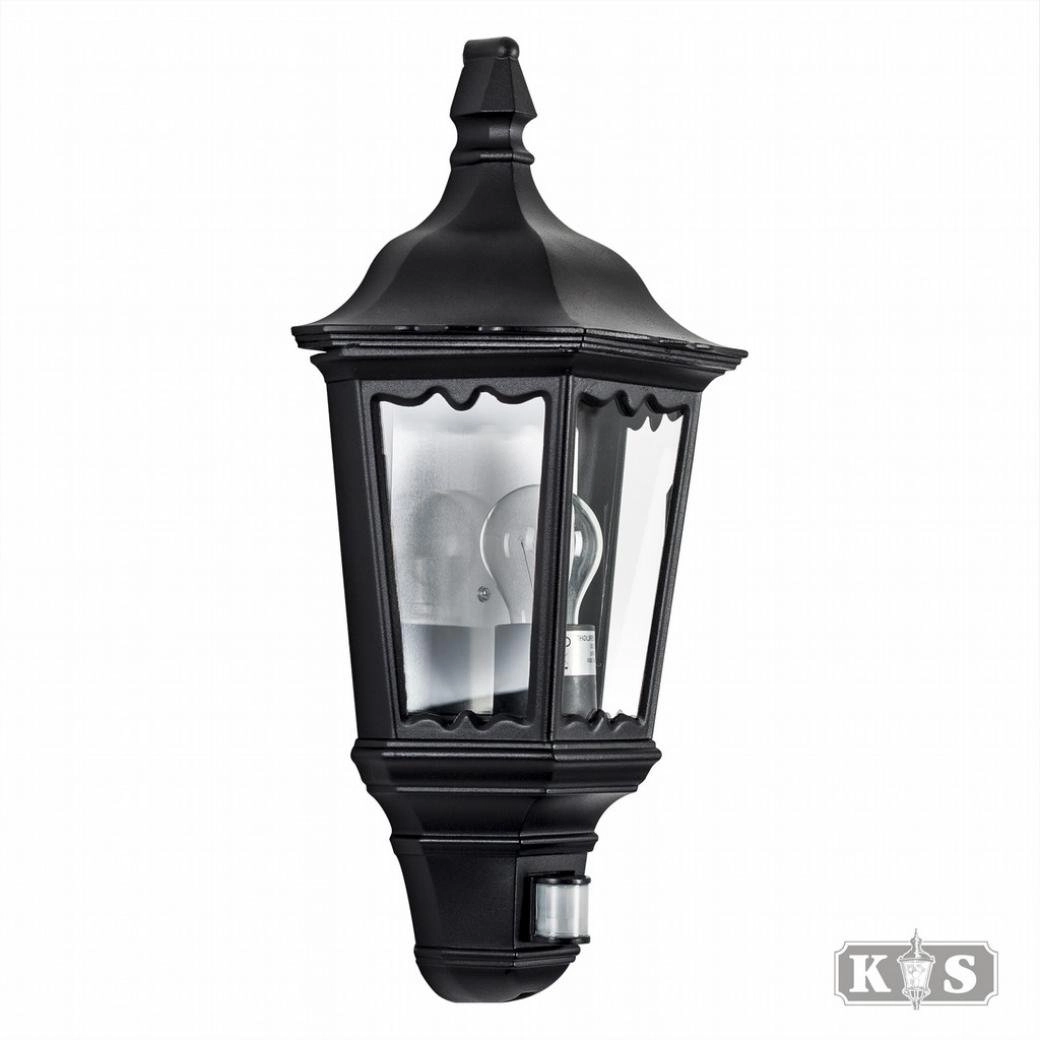 Schriklamp Ancona met bewegingssensor - zwart KS verlichting 8714732720045