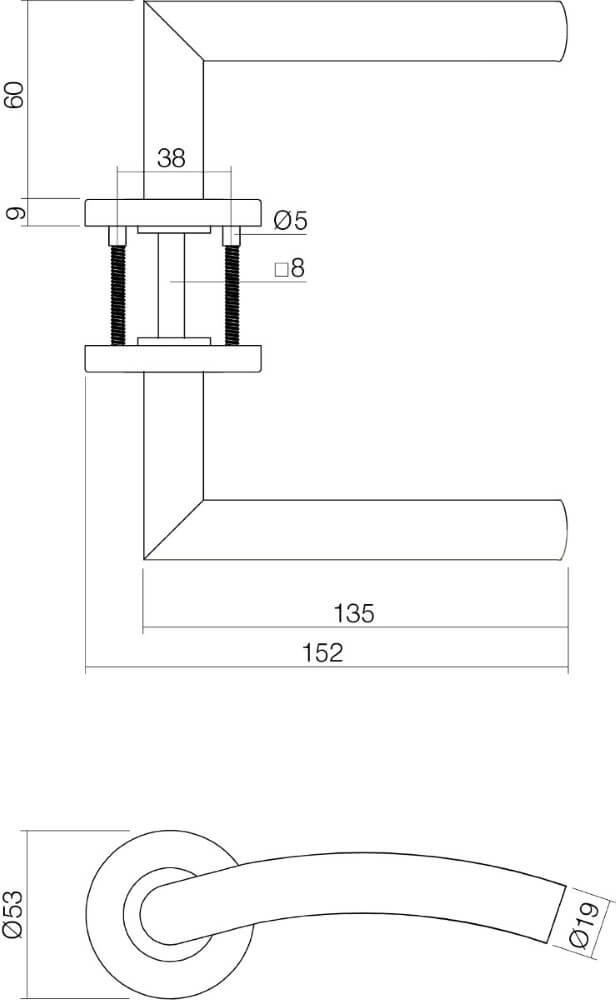 Compleet deurklinkset Lisa RVS toilet Intersteel 8714186634561