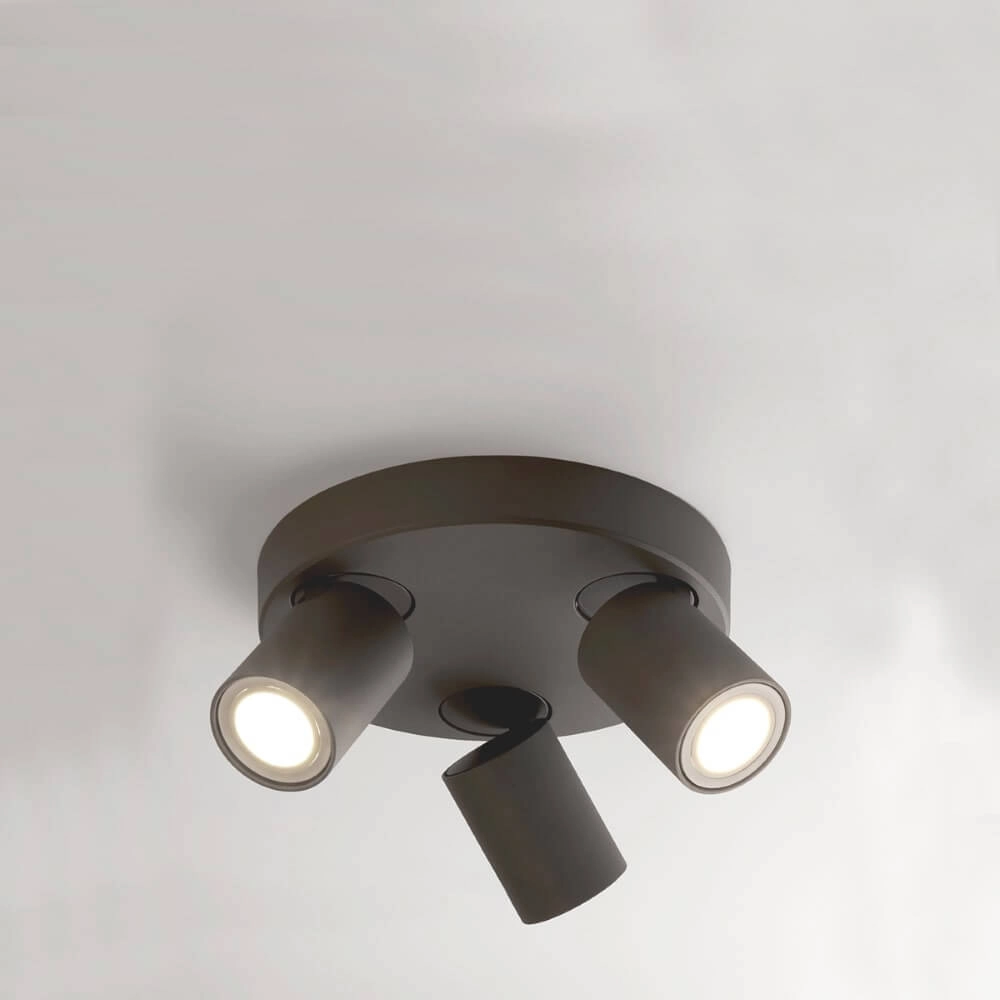 Plafondlamp Moon 3 rond zwart Lyora