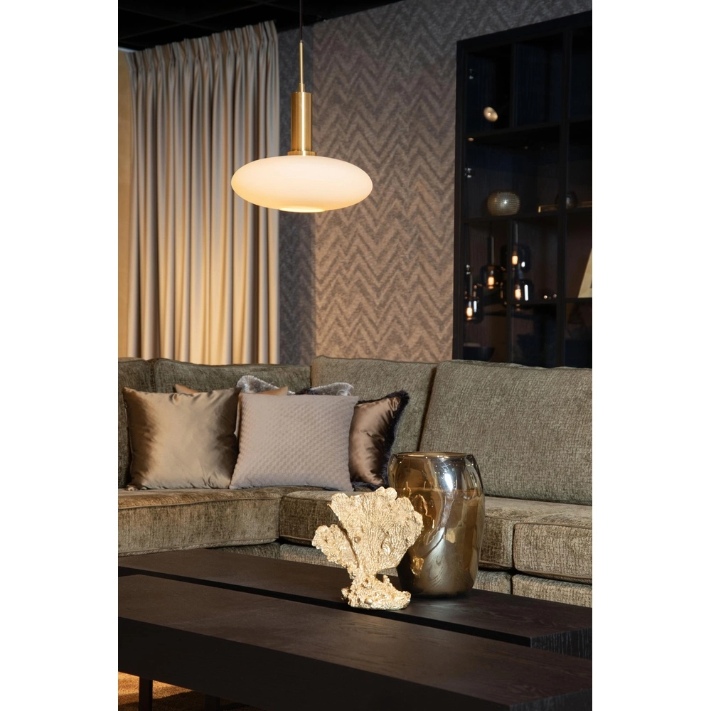 Design hanglamp Singala Ø 30cm goud met wit Lucide 5411212251084