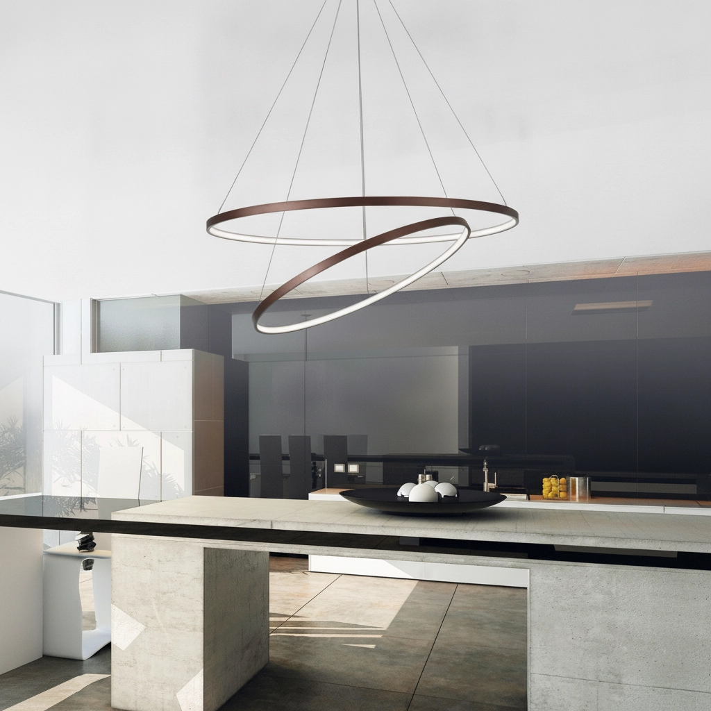 Design hanglamp Ferrol koffie bruin double