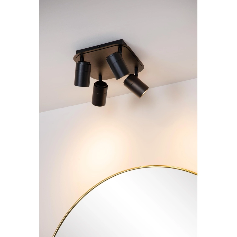 Plafondspot Lennert 4-lichts zwart Lucide 5411212262707