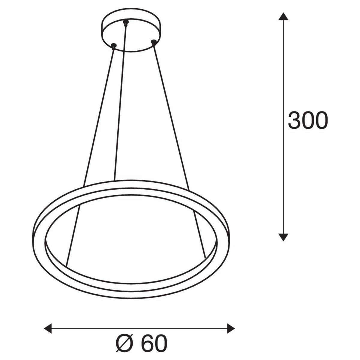 Led hanglamp One 60cm zwart SLV 4024163249096