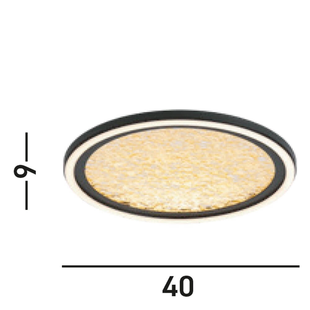 Design plafonnière Luna Ø 40cm zwart met goud Searchlight 5053423273815