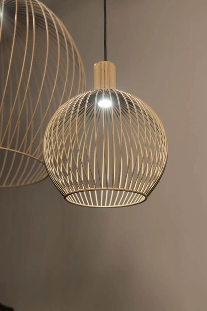 Zandkleurige hanglamp Wire Sand Ø 60cm ETH 8720195307136