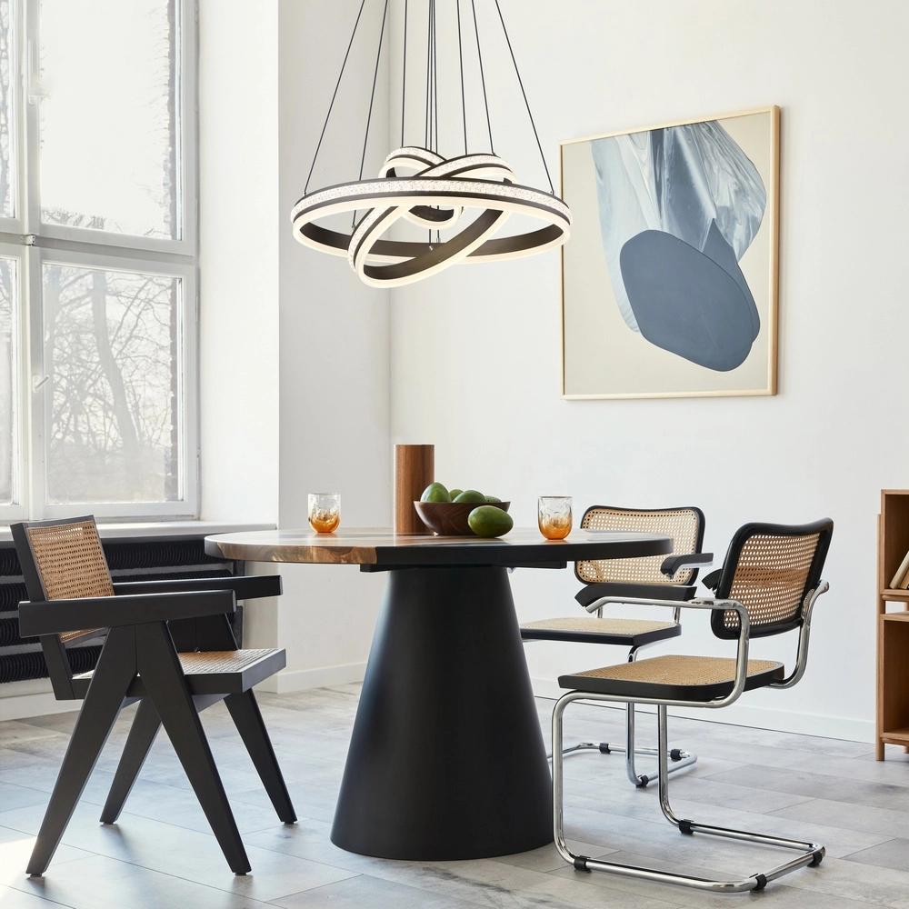 Design hanglamp Grouni 3 ringen titanium geborsteld Globo 9007371455003