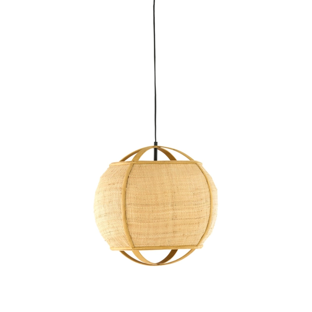 Landelijke hanglamp Bozona licht bruin Ø 41cm