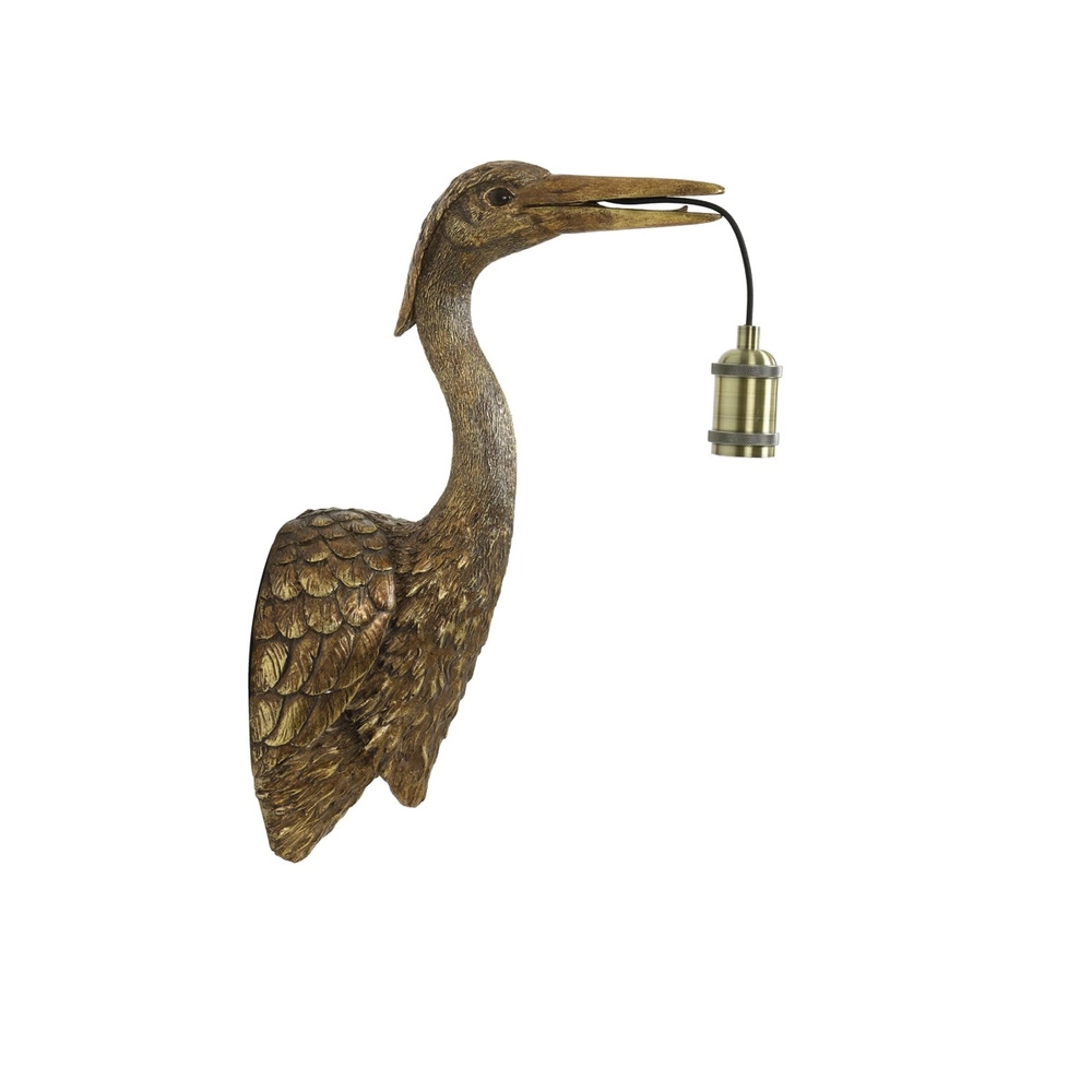 Wandlamp Crane brons vogel Light & Living 8717807607968