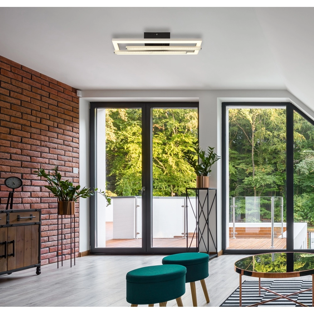 Plafondlamp Highway zwart met zand bruin Globo 9007371447794