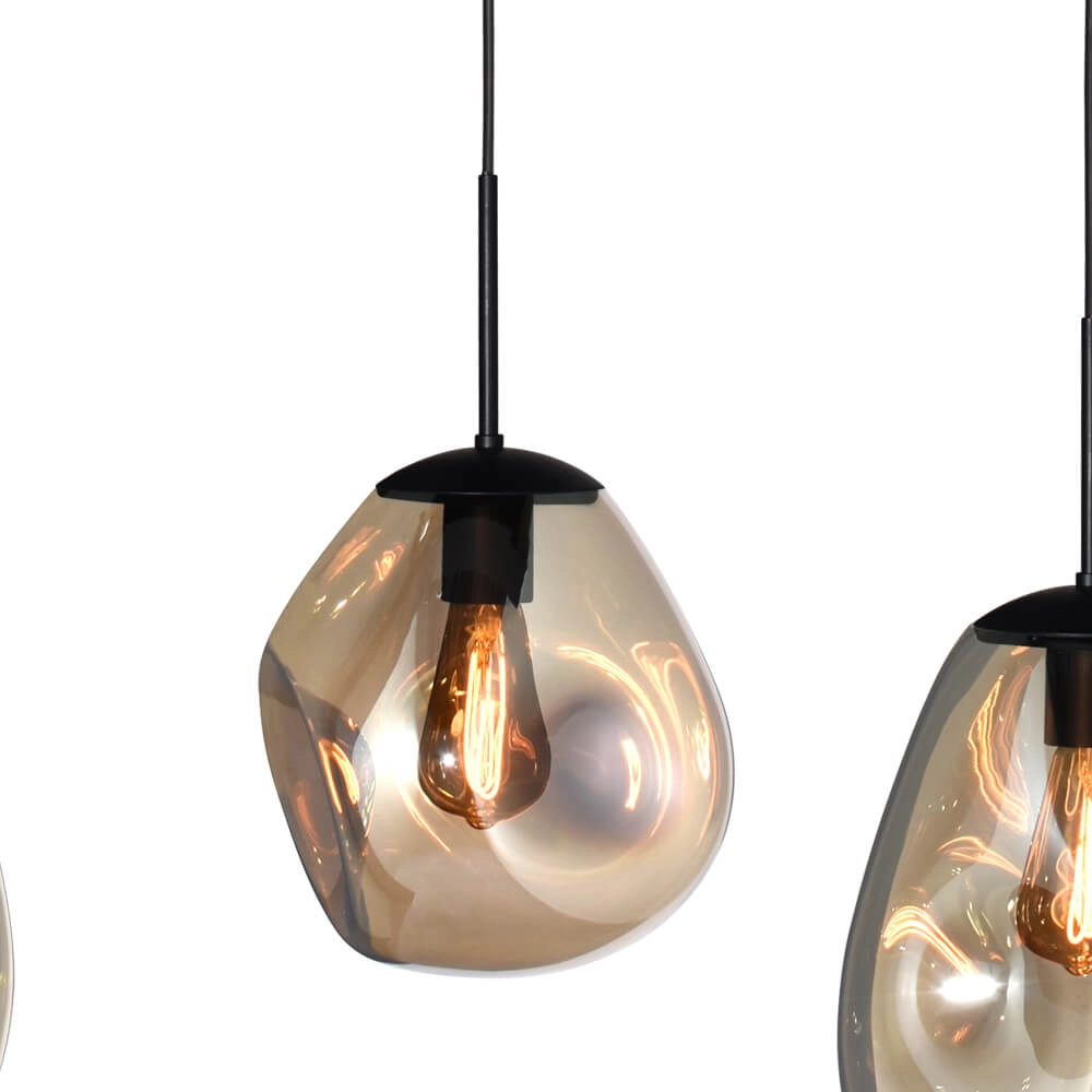 Hanglamp Lava Oval 4x goud glas Masterlight 8718121290058