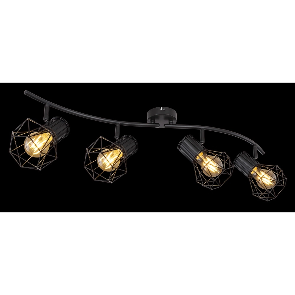 Plafondlamp Priska 4-lichts zwart Globo 9007371406173