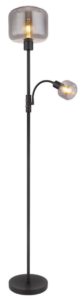 Zwarte vloerlamp Giuseppe smoke glas