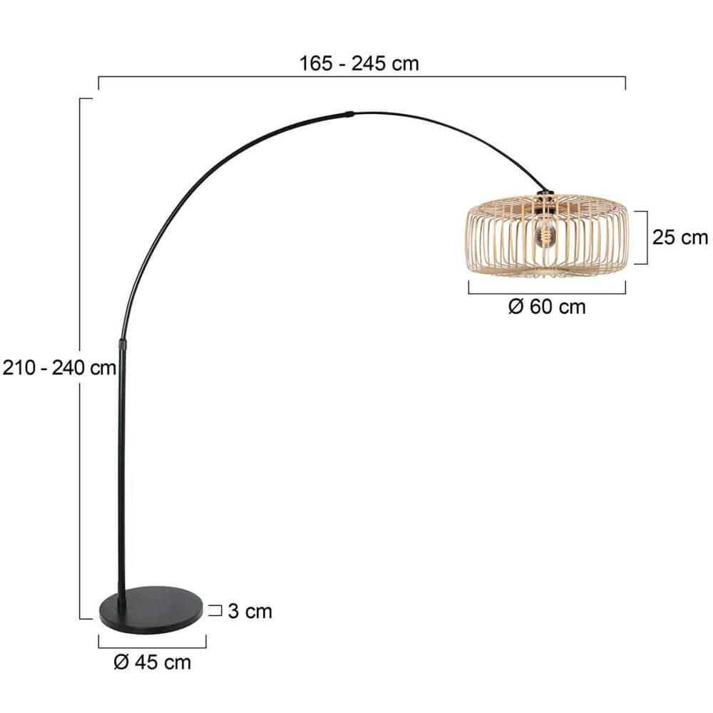 Zwarte booglamp Sparkled Light bamboe Steinhauer 8712746176810