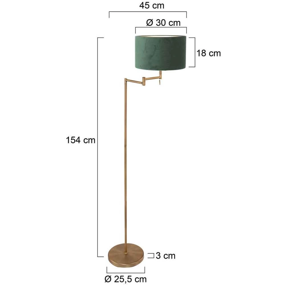 Vloerlamp Bella brons met groene kap Steinhauer 8712746174465