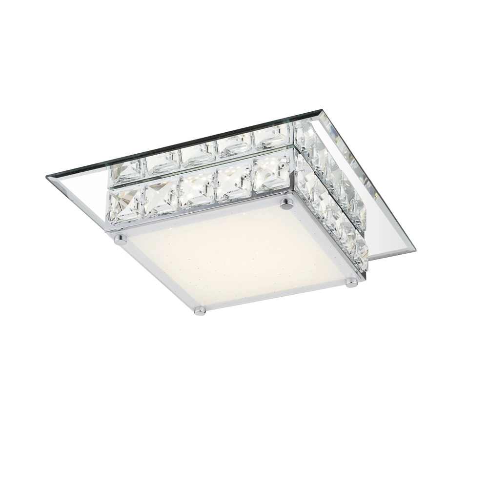 Vierkante plafondlamp Margo chroom Globo 9007371324705