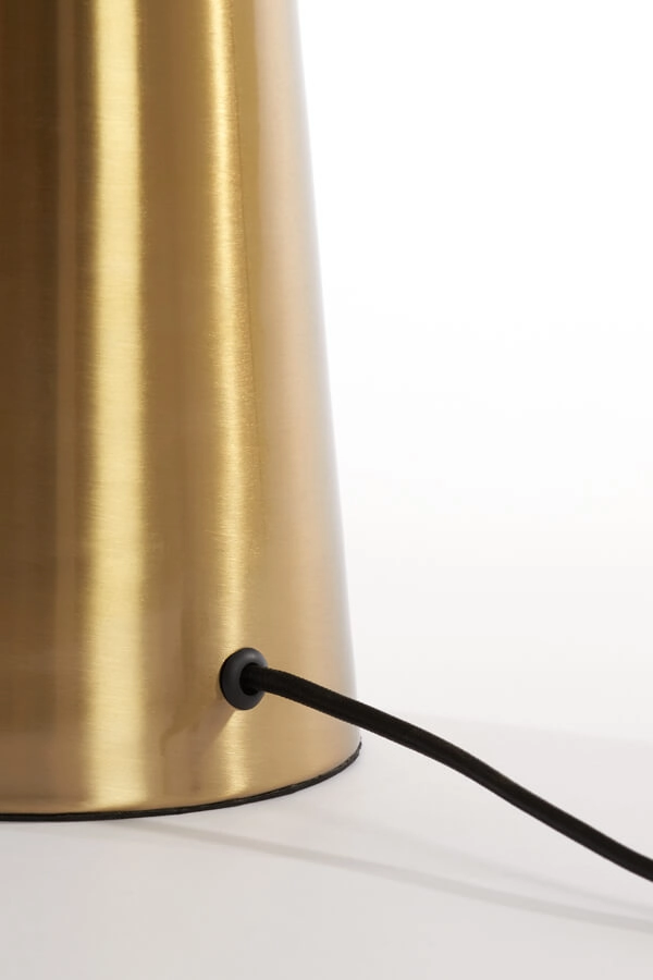 Tafellamp Pleat goud met bruin Ø 40cm Light & Living 8717807687755