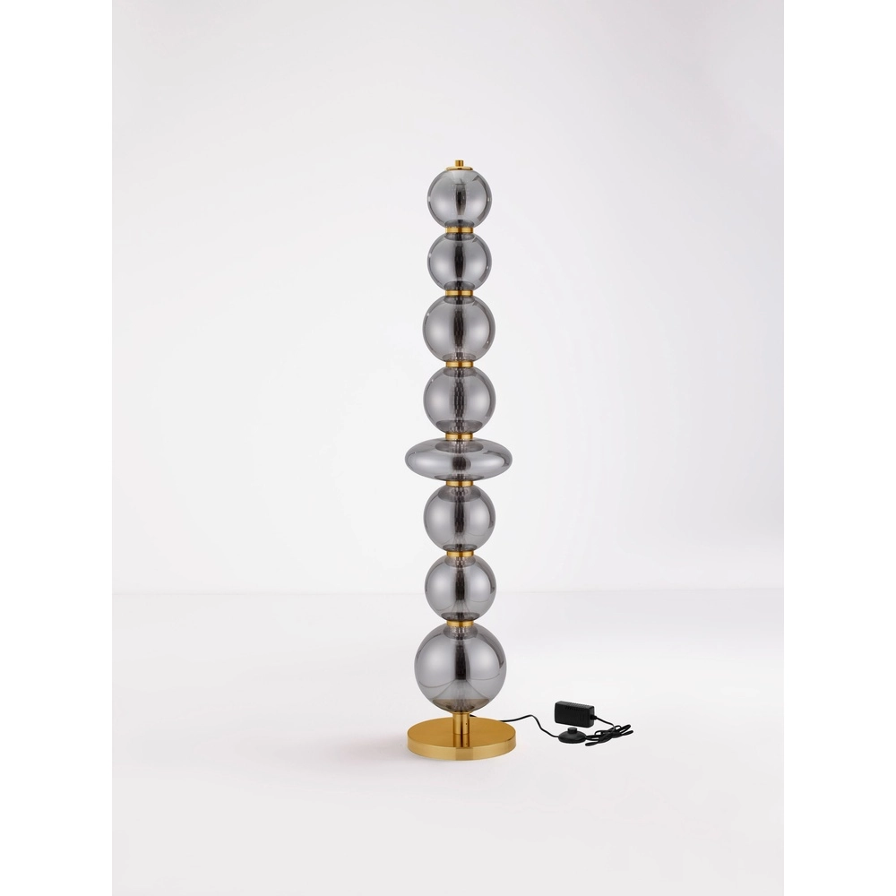 Design vloerlamp Navi goud met smoke glas Lyora 5212017477590