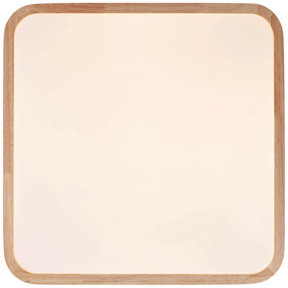 Plafondlamp Tumeo 39 x 39cm wit met hout Brilliant 4004353411311