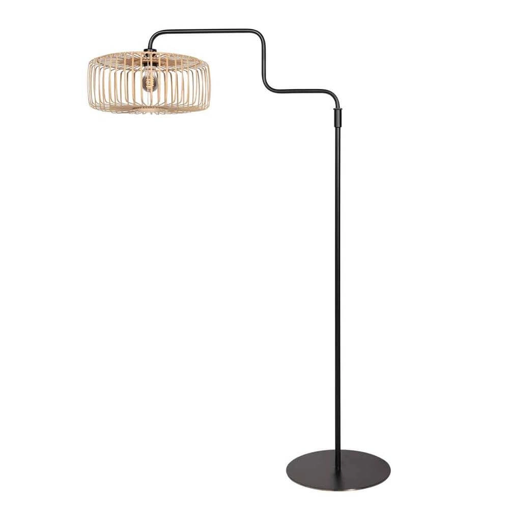 Vloerlamp Bloeba zwart met bamboe Steinhauer 8712746176919