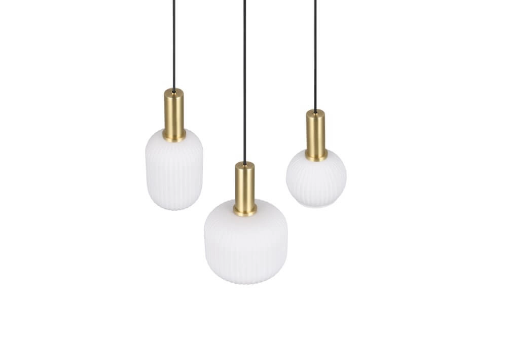 Eetkamer hanglamp Diva 3-lichts - wit glas Trio 4017807614503
