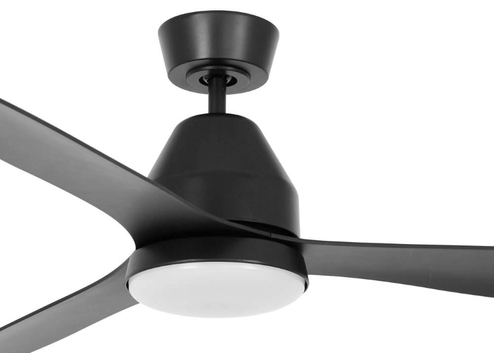 Plafondventilator zwart met lamp Whitehaven Ø 143cm IP55 Beacon 9333509136477