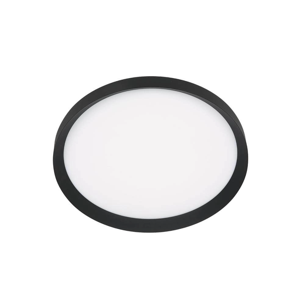 Strakke plafondlamp Flady zwart Ø 40cm Steinhauer 8712746171846