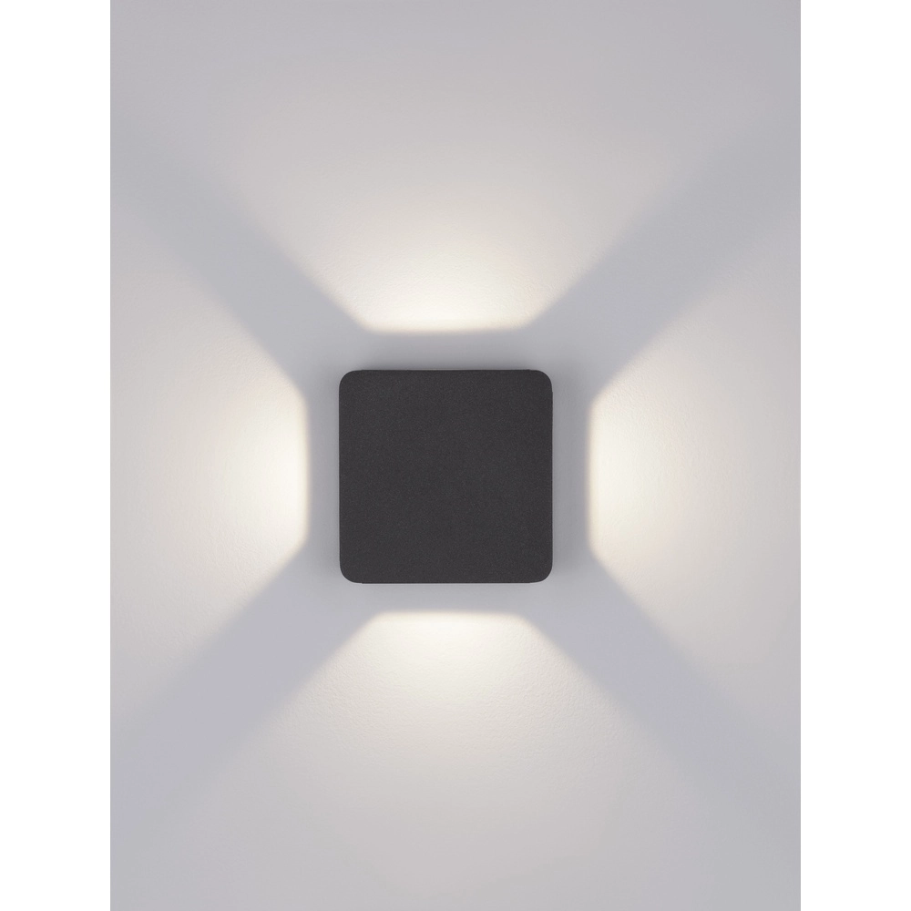 Vierkante wandlamp Serika antraciet Lyora 5212017432735