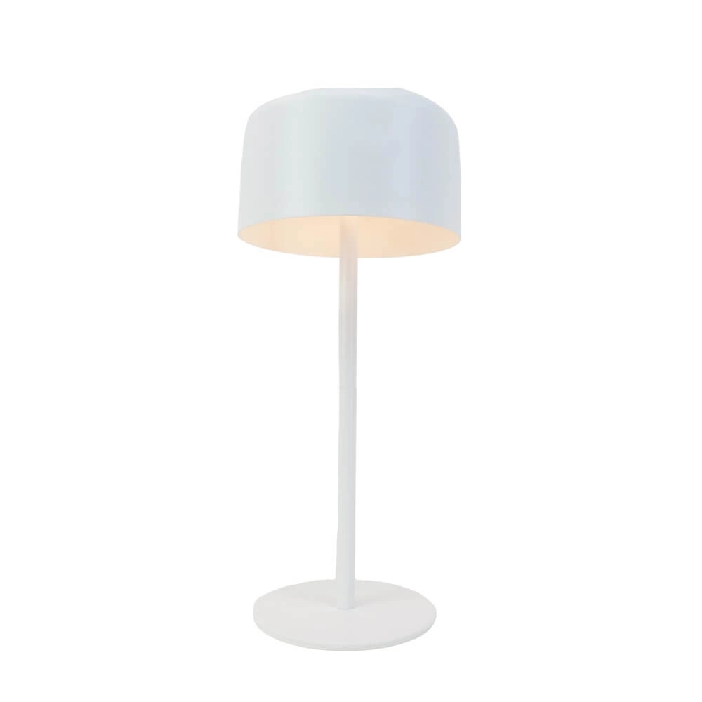 Strakke tafellamp Roccanova solar wit met usb