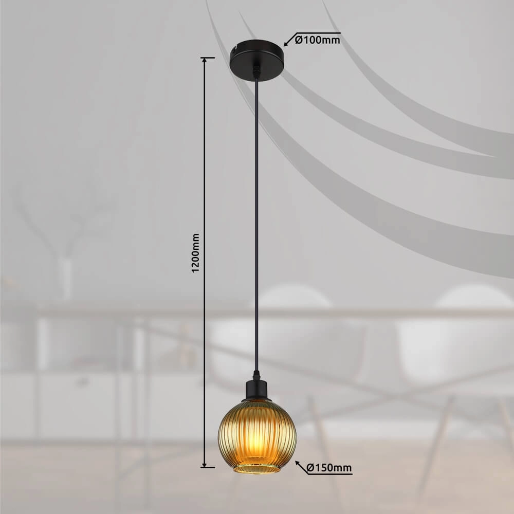 Hanglamp Zumba groen glas Ø 15cm Globo 9007371458813