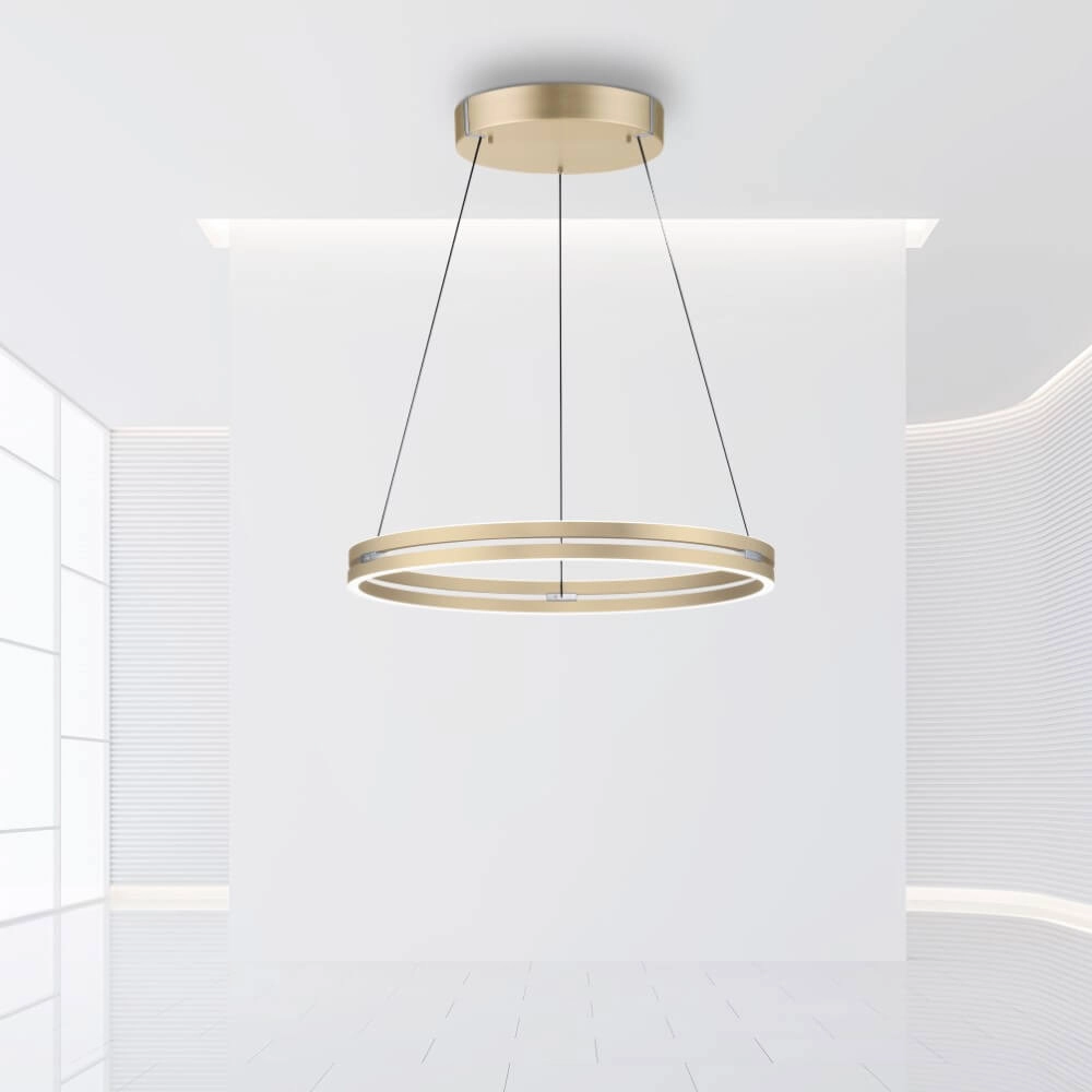 Strakke hanglamp Pure E-Loop messing Ø 70cm Paul Neuhaus 4012248372296