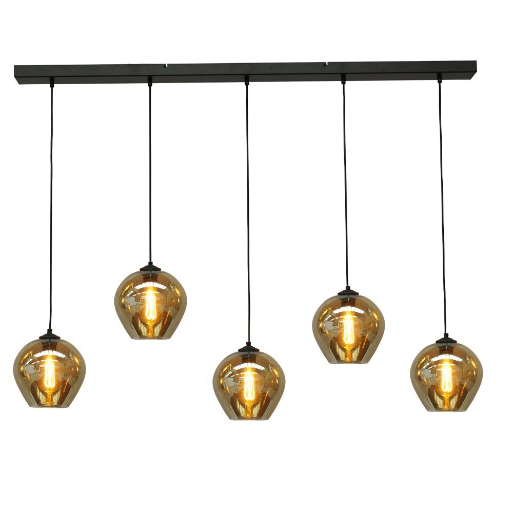 Hanglamp Quinto 5 met glazen kappen