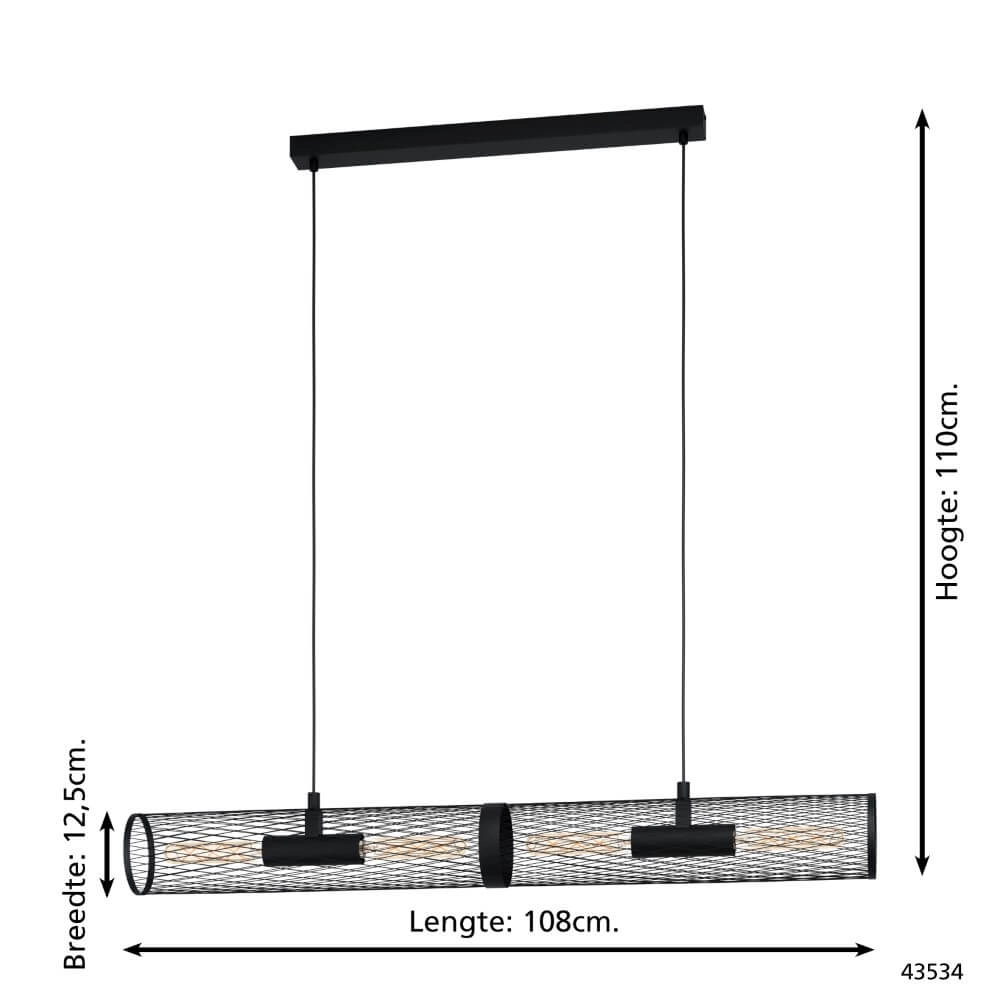 Eetkamer hanglamp Redcliffe zwart Eglo 9002759435349