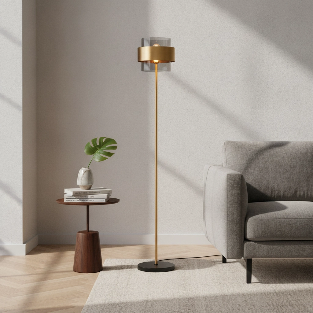 Vloerlamp Sianna zwart met goud