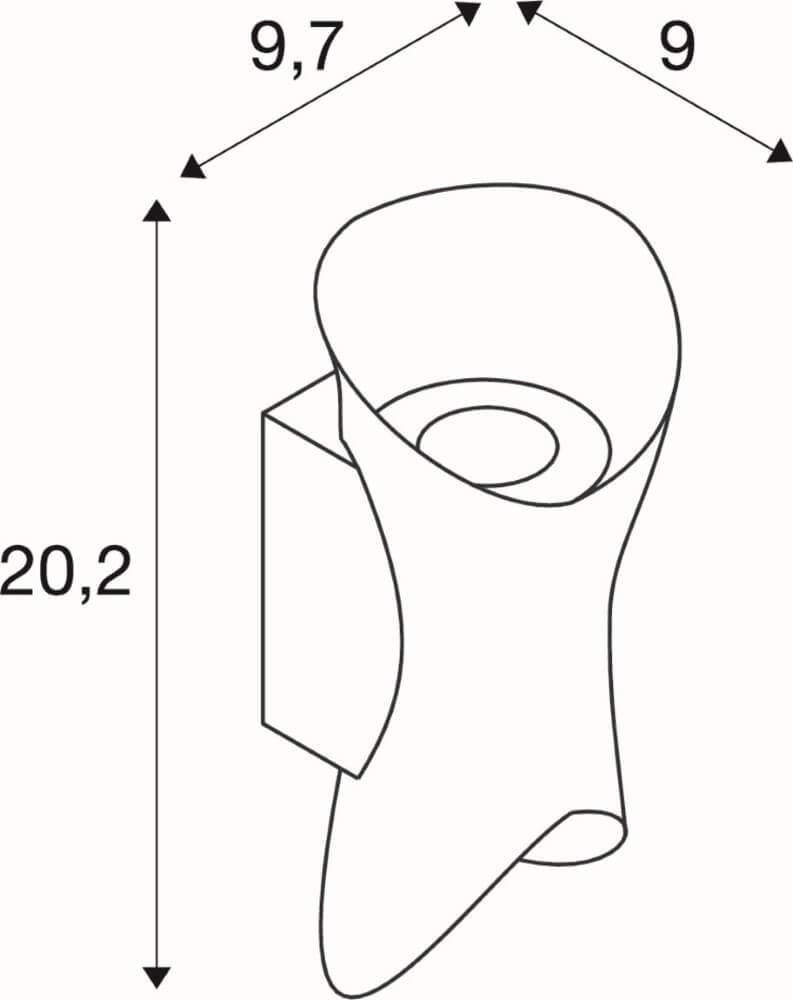 Grote led up & downlighter Modela zwart SLV 4024163289139