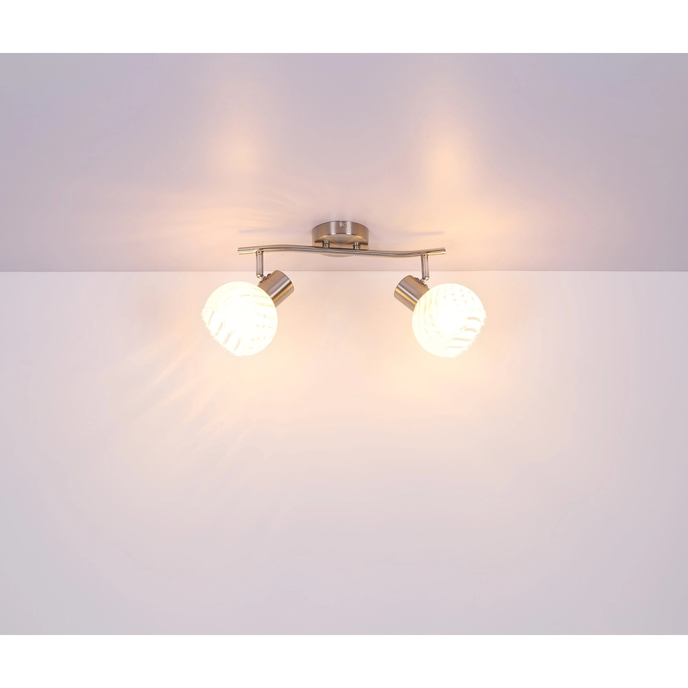 Plafondlamp Willy nikkel 2-lichts Globo 9007371406104