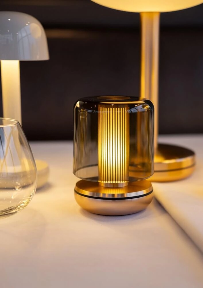 Oplaadbare tafellamp Firefly gold smoked Humble 6097522568556