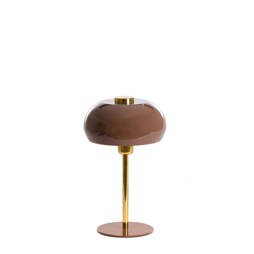 Tafellamp Surin Ø 22cm - glans donker bruin met goud Light & Living 8717807740931