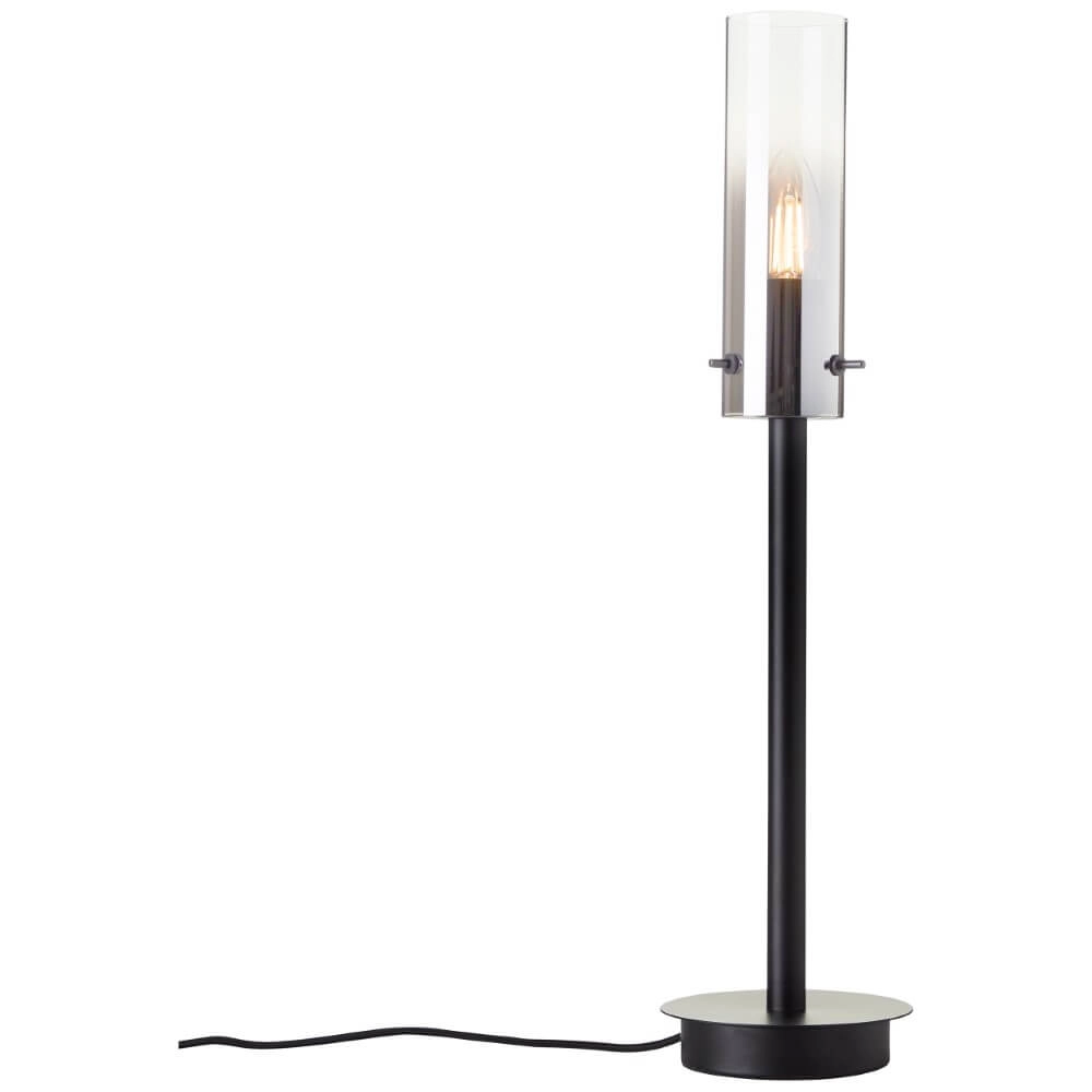 Tafellampje Glasini zwart met smoke glas