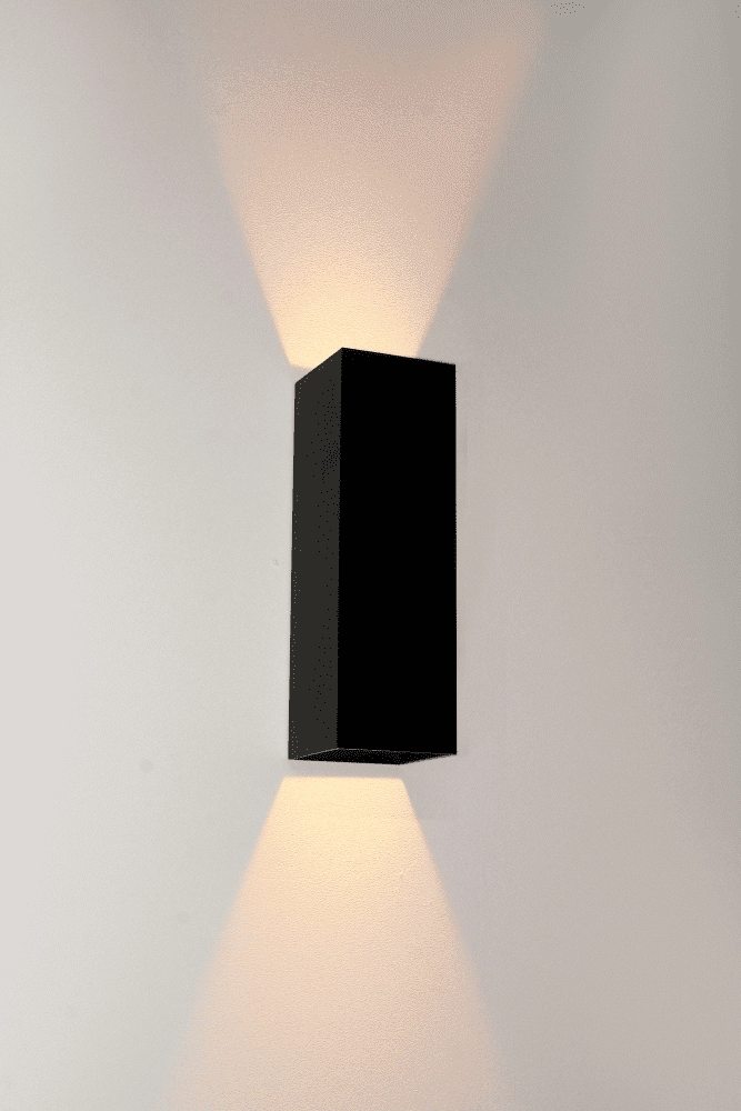 led muurspot Vegas250 Up - Down 2x4w - 2700K - 25cm zwart