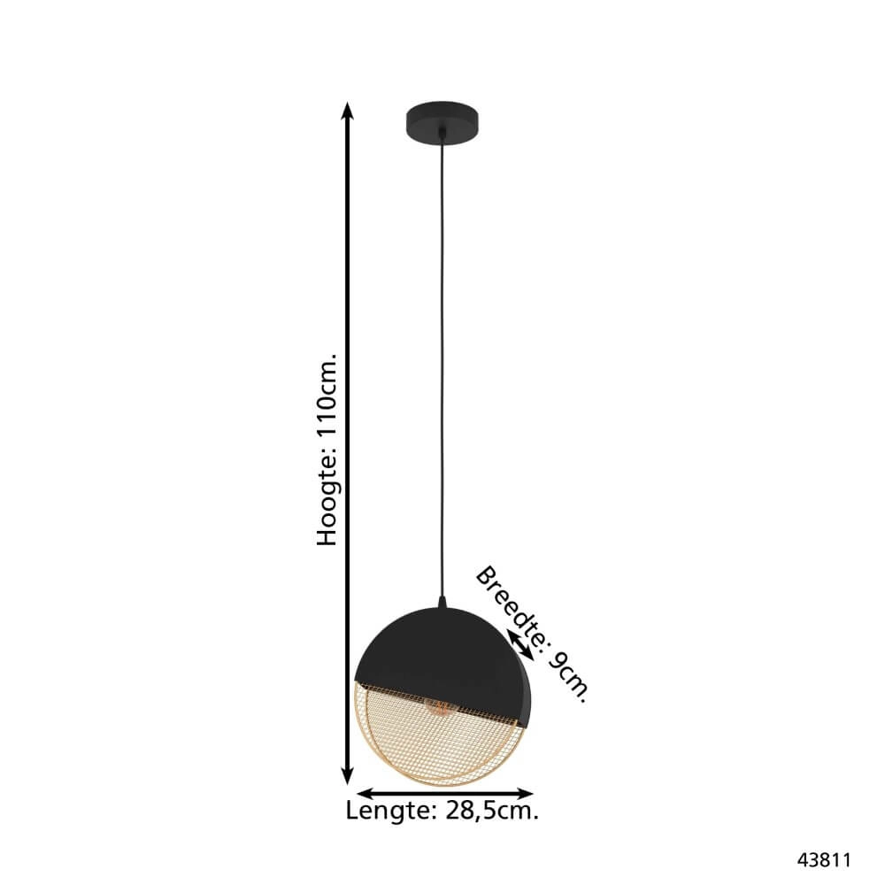 Design hanglamp Mumbles zwart met goud Eglo 9002759438111