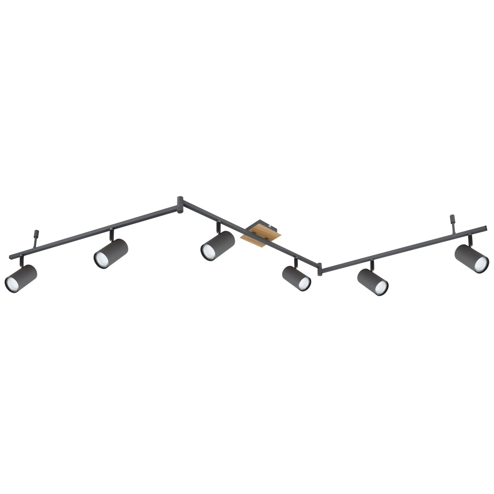 Plafondlamp Robby 6-lichts grafiet Globo 9007371422821