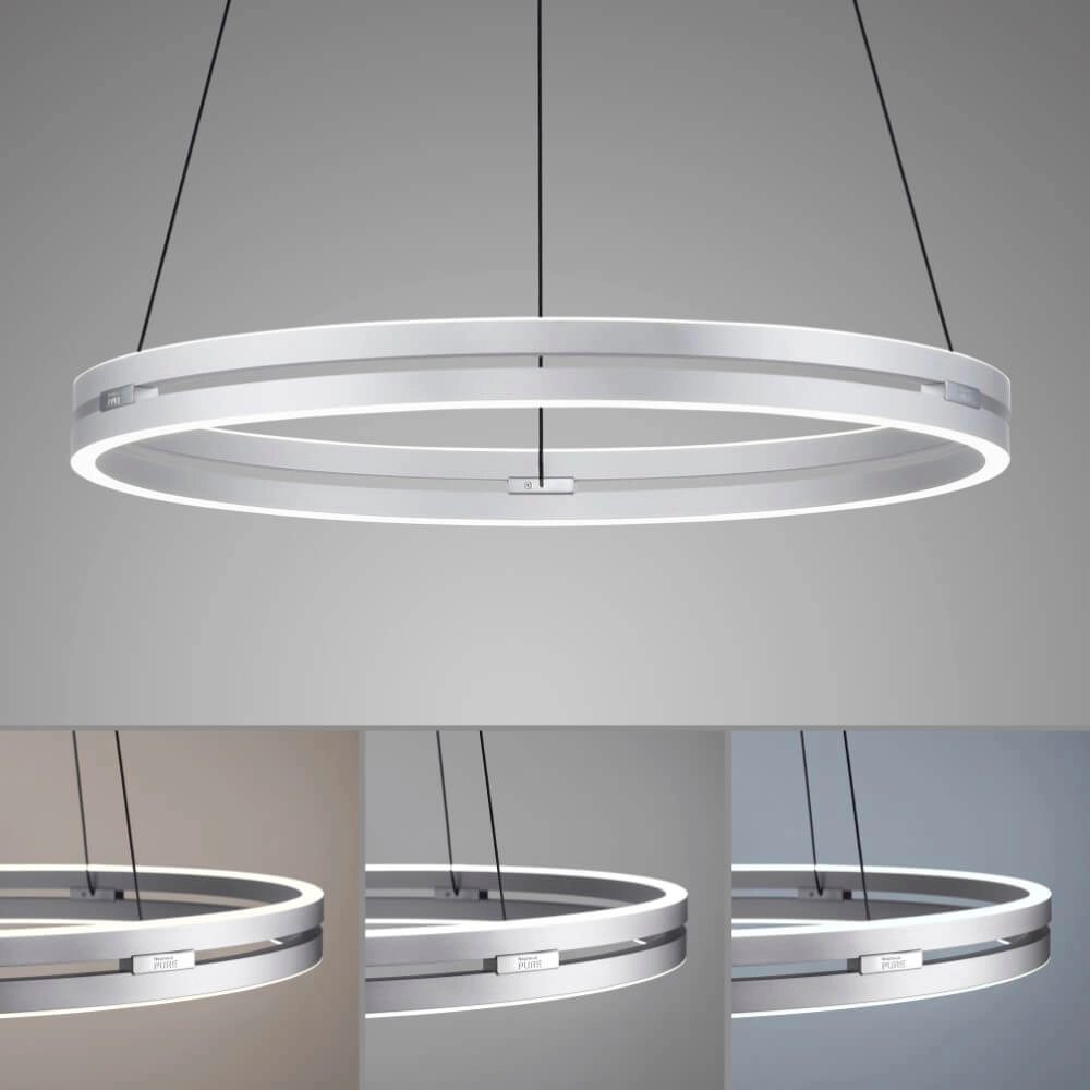 Strakke hanglamp Pure E-Loop aluminium Ø 70cm Paul Neuhaus 4012248372302
