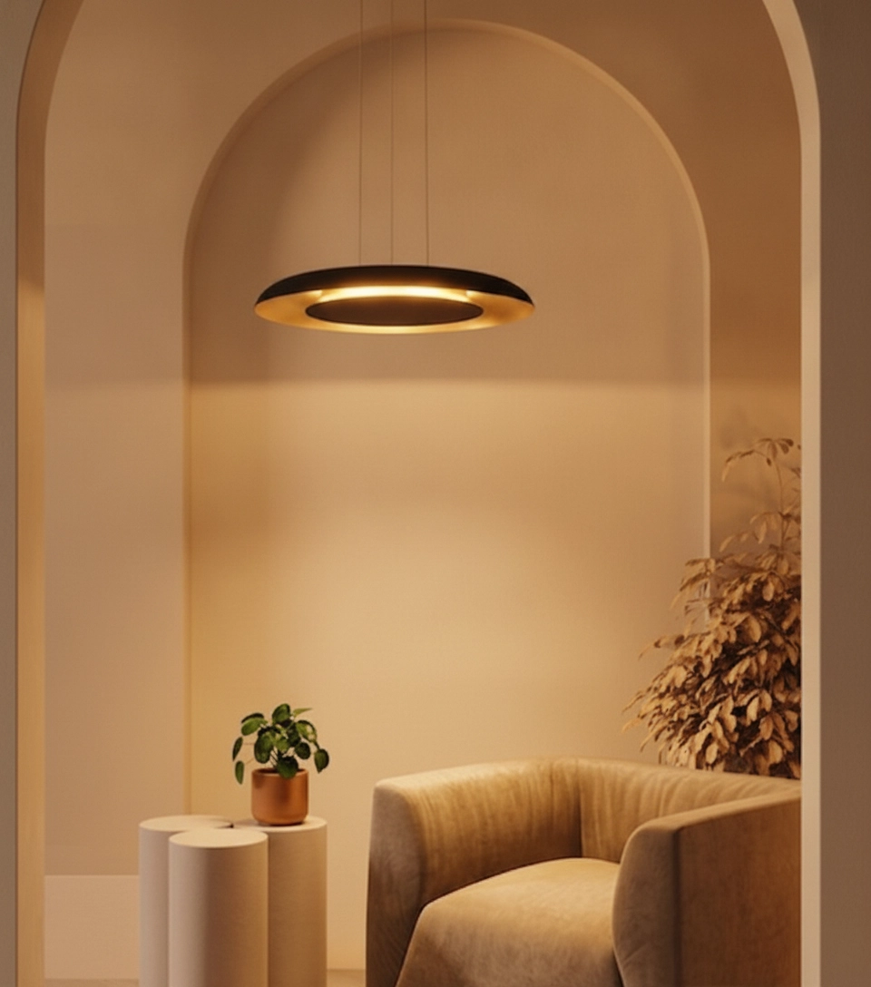 Moderne hanglamp Epos Ø 60cm zwart met goud
