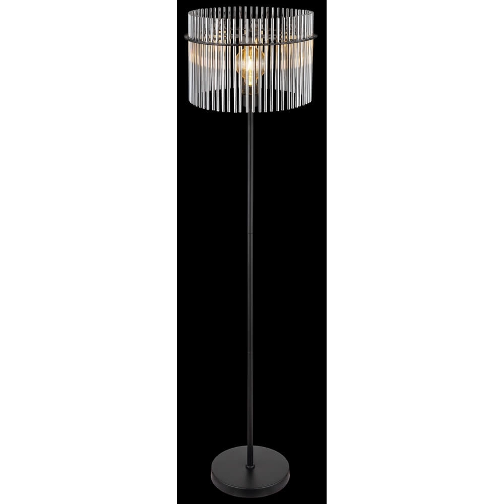 Zwarte vloerlamp Gorley met smoke glas Ø 38cm Globo 9007371451180