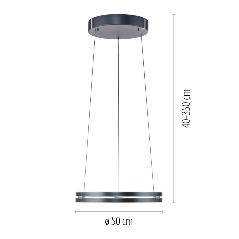 Strakke hanglamp Pure E-Loop grijs Paul Neuhaus 4012248372258