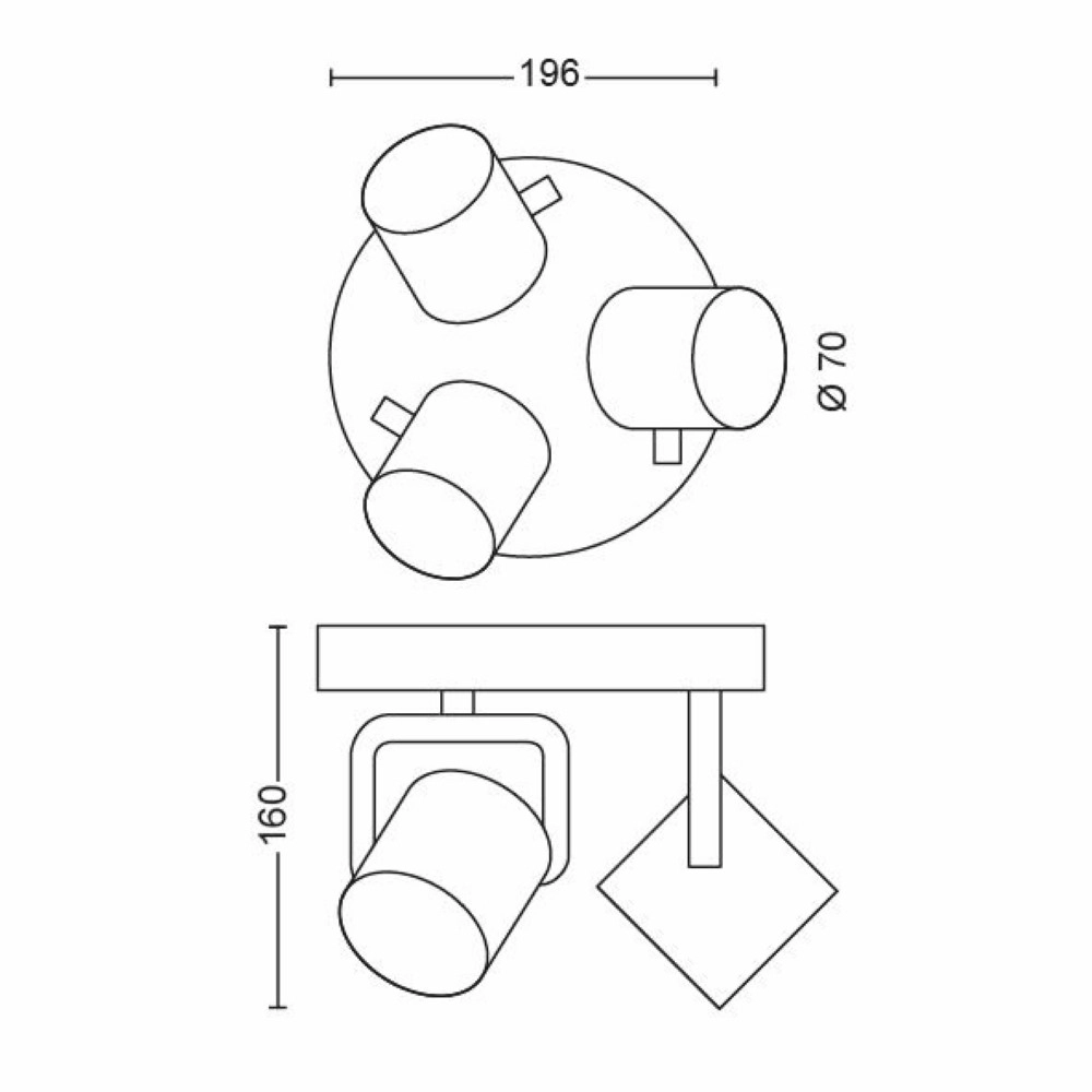 Spot Byrl 3-lichts zwart Philips 8718696170212