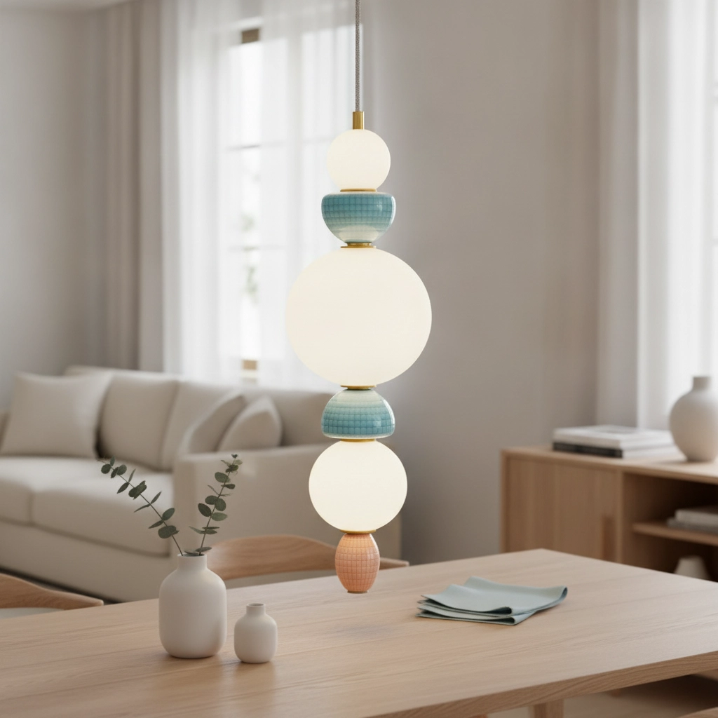 Hanglamp Obrie L gekleurd keramiek